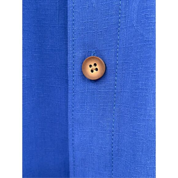 Tommy Bahama Button Down Shirt Thirst Down Silk Men Large Blue Football New‎ - Picture 7 of 10